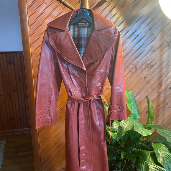 Vintage Leather Trench Coat - Picture 2 of 13